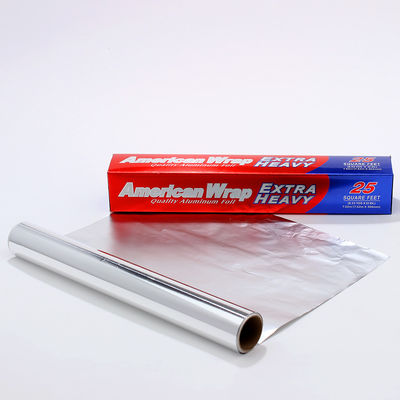Rollo de papel de aluminio de calidad alimentaria con acabado plateado y ancho personalizado