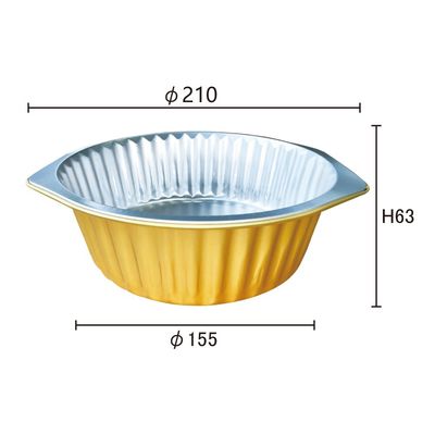 Embalaje de alimentos para mascotas de papel de aluminio de pavo bandejas de papel desechable horno redondo recipiente de horno