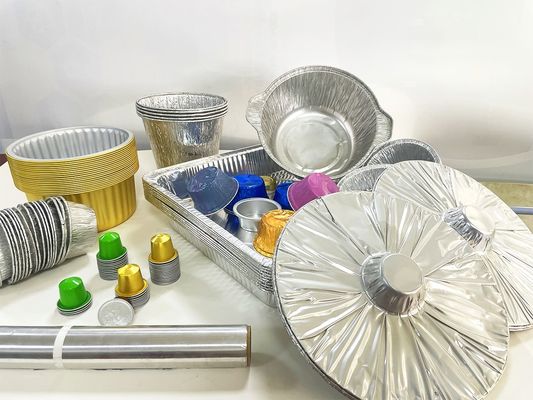Contenedor desechable de papel de aluminio de diámetro máximo para transporte de alimentos