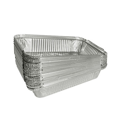 Contenedor de comida rápida reutilizable rectangular de aluminio de tipo plástico para barbacoa
