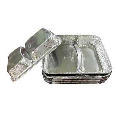 Logotipo personalizado de aluminio de aluminio de grado alimenticio envases de comida para llevar para bandejas de horneado de plata