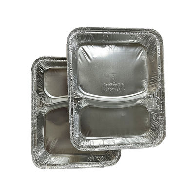 Logotipo personalizado de aluminio de aluminio de grado alimenticio envases de comida para llevar para bandejas de horneado de plata