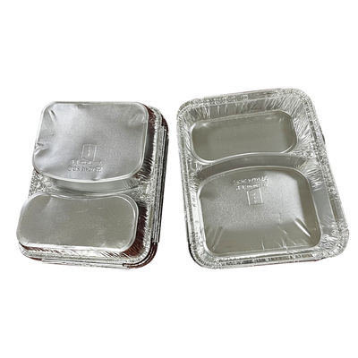 Logotipo personalizado de aluminio de aluminio de grado alimenticio envases de comida para llevar para bandejas de horneado de plata