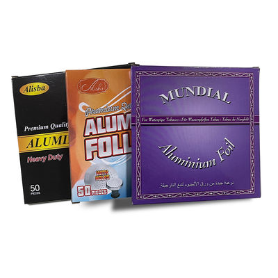 Disponible 20mic 30mic 32mic 40mic 45mic papel de aluminio para narguilé espesor personalizado