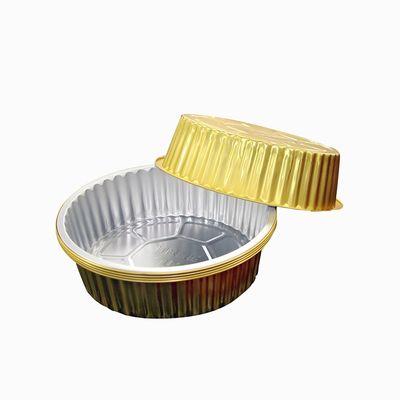 Proceso de moldeo de pulpa Contenedor de alimentos de papel de aluminio rectangular con diseño colorido