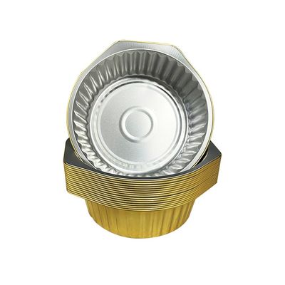 Embalaje de alimentos para mascotas de papel de aluminio de pavo bandejas de papel desechable horno redondo recipiente de horno
