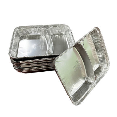 Embalaje de alimentos 2 compartimientos en la caja de comida desechable de papel de aluminio