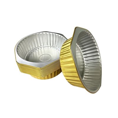 Ventaja respetuosa con el medio ambiente, papel de aluminio arrugado de un solo uso, recipientes redondos y profundos