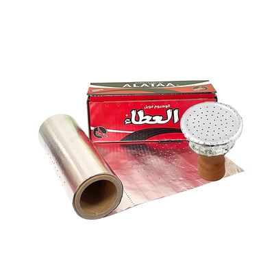 Logotipo personalizado aceptado 8011 Shisha papel de aluminio rollo con agujero y línea de corte