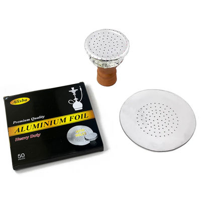 espesor personalizado 120 mm tamaño redondo papel de aluminio desechable Shisha para narguilé
