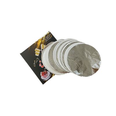 espesor personalizado 120 mm tamaño redondo papel de aluminio desechable Shisha para narguilé