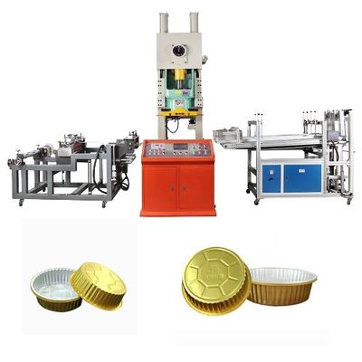 1Equipo de fabricación de contenedores de papel de aluminio desechables para aviones laminados de 3 compartimentos automáticos.5KW