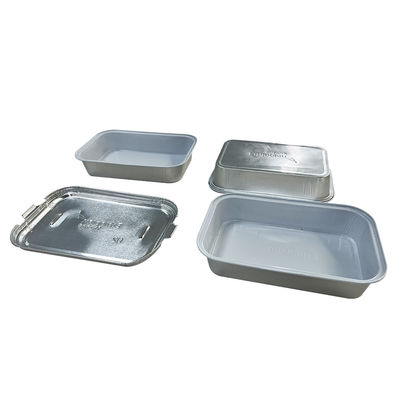 Envases de aluminio desechables de oro con tapa