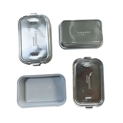 Envases de aluminio desechables de oro con tapa