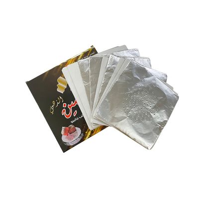 Papel de hoja de aluminio de longitud personalizada de hoja de narguilé 0.03MM para todas las narguilé 50 unidades