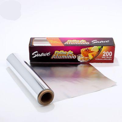 Logotipo personalizado 8011 Rollo de papel de aluminio para envases de alimentos de espesor de 35 micras