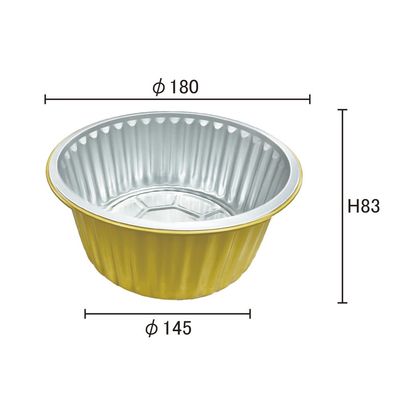 Contenedor de alimentos Pedido a medida caliente desechable redondo de papel de aluminio pastel horneado ventas