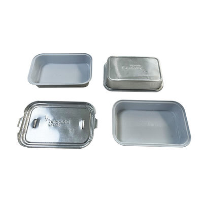 Embalaje de alimentos Contenedor de papel de aluminio con tapa para comida para llevar Envasado de alimentos bandeja ovalada