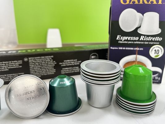 Cápsula de café vacía de papel de aluminio de colores NespressoCápsulas de almacenamiento de café para alimentos