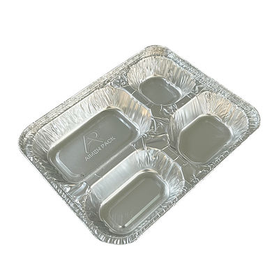 Contenedor de alimentos desechables de 4 compartimentos para llevar