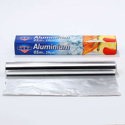 Logotipo personalizado Rollo de papel de aluminio doméstico de plata 8011 para envasado y cocción de alimentos