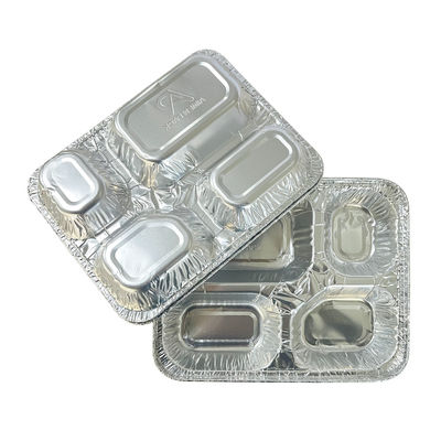 Contenedor de alimentos desechables de 4 compartimentos para llevar