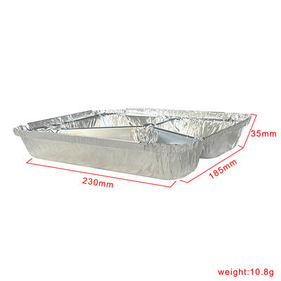Envasado de aluminio para llevar en caja de almuerzo con recipiente desechable personalizado de 3 compartimentos