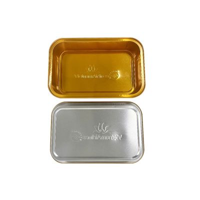 Contenedor de alimentos ecológico bandejas desechables de aluminio de hoja de aluminio para aerolíneas