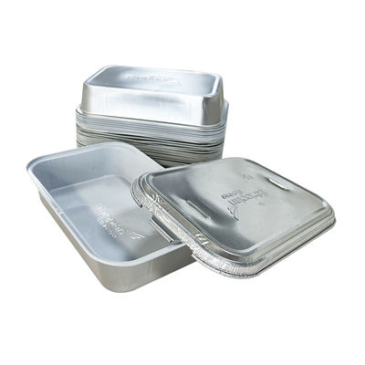 Pedido personalizado de pared lisa de aluminio de papel de aluminio para llevar Contenedor de embalaje de alimentos sartén de hornear
