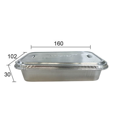 Pedido personalizado de pared lisa de aluminio de papel de aluminio para llevar Contenedor de embalaje de alimentos sartén de hornear