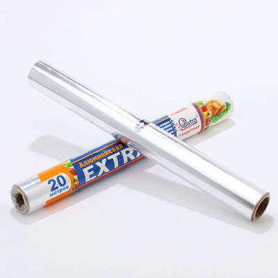 Cocina Rollo de papel de aluminio de ancho personalizado con película de plástico y superficie lubricada