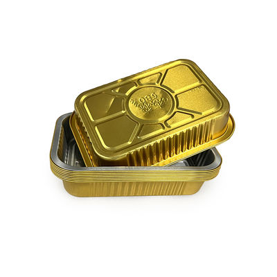 Aluminio sellable pared lisa sellador térmico embalaje de alimentos contenedor de papel de aluminio caja de almuerzo