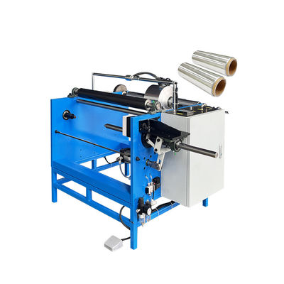 350 KG Manual de película de estiramiento Roll Rewinder de un solo husillo de aluminio de lámina de corte y reenrollamiento máquina