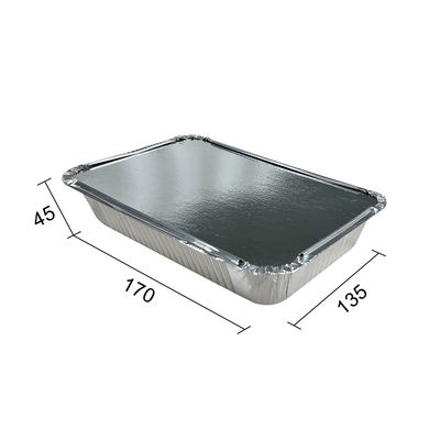 Contenedor de aluminio rectangular ecológico para embalaje de alimentos