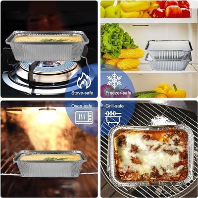Contenedores desechables de papel de aluminio de características especiales para la preparación de comidas de Navidad