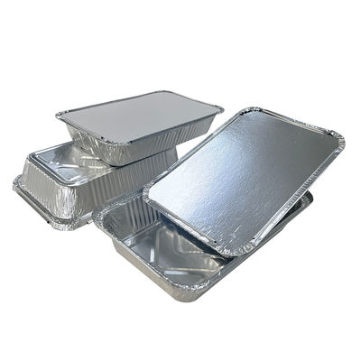 Envases de comida para llevar de papel de aluminio desechables en restaurantes reciclables