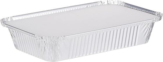 Grado alimenticio 8011 bandeja de alimento de papel de aluminio desechable rectángulo 8389 con tapas de papel