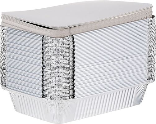 Caja de comida de papel de aluminio plateado para almacenamiento de alimentos y para llevar 890cc