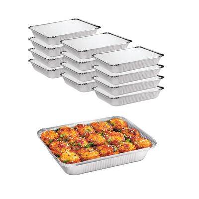 Caja de comida de papel de aluminio plateado para almacenamiento de alimentos y para llevar 890cc