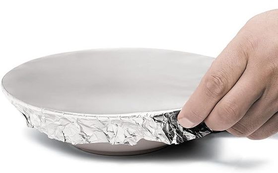 Papel de aluminio de plata de 12" 18" 25 micras de espesor para cocinas, parrillas y horneados